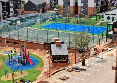 completed construction on sports courts