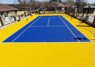 Blue and Yellow Tennis Court