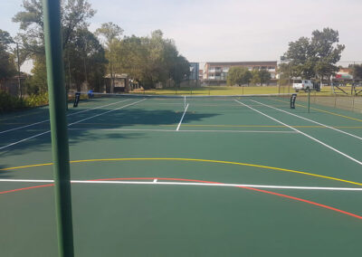 completed tennis court by proten surface